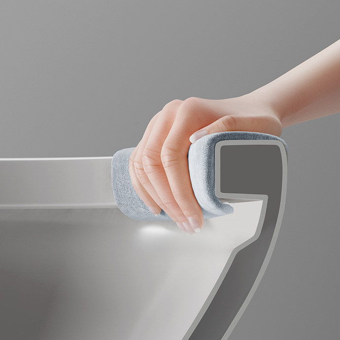 Contemporary bathroom faucet with angular spout and polished finish