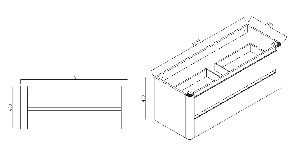 BROOKLYN Wall Hung Plywood VANITY 1200MM SINGLE BASIN