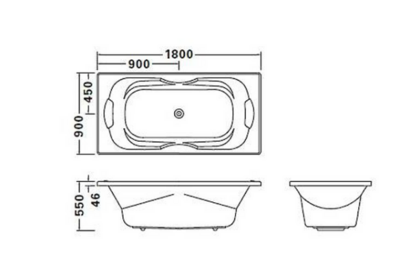 ENGLEFIELD Sapphire Rectangular Bath (2 person)