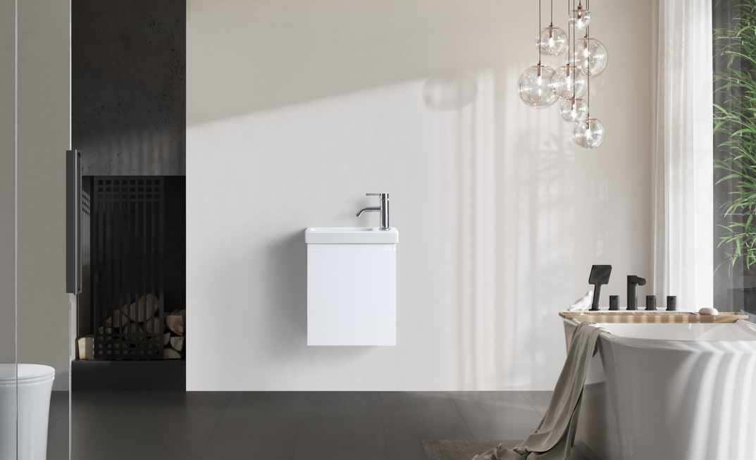 DNW Wall Hung Plywood VANITY Glossy White 400MM