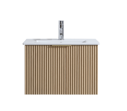 DNW WALL HUNG Plywood VANITY FLUTED OAK 600MM