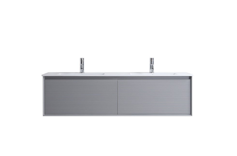 MATT GREY WALL HUNG Plywood VANITY 1200MM DOUBLE BASIN