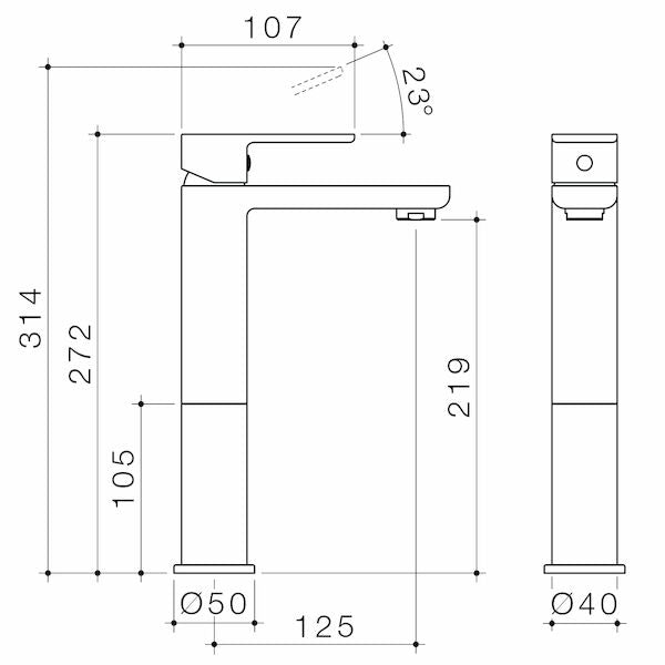 Caroma Luna® Tower Basin Mixer - Lead Free