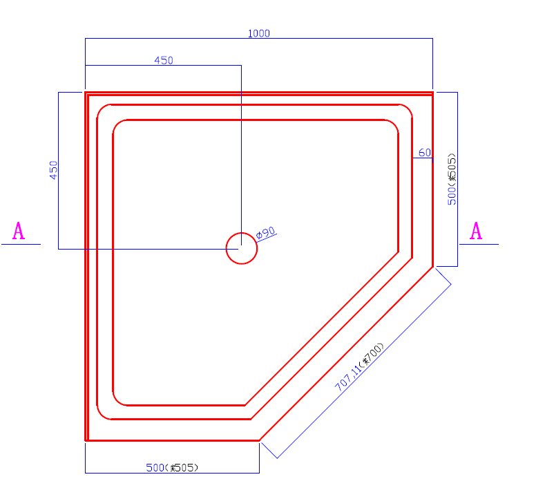 DN-7007 SHOWER GLASS DIAMOND SWING DOOR 1900MM HIGH