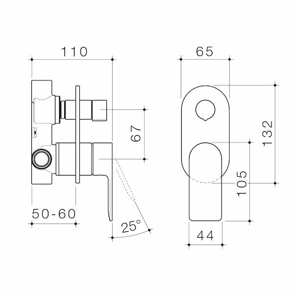 Caroma Urbane® II Bath / Shower Mixer With Diverter - Round Cover Plate