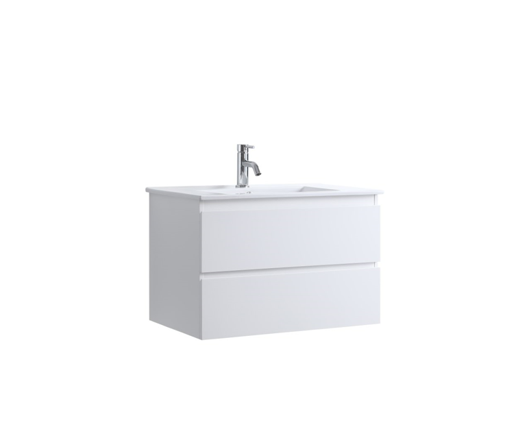 DNW Wall Hung Plywood VANITY Glossy MATTE White 750MM
