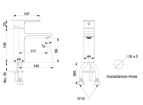 American Standard Cygnet Basin Mixer