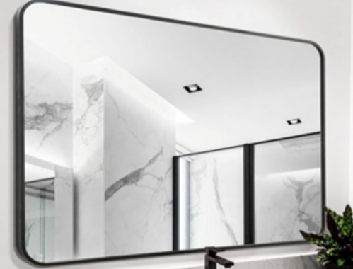 Chrome bathroom faucet with sleek curved handle