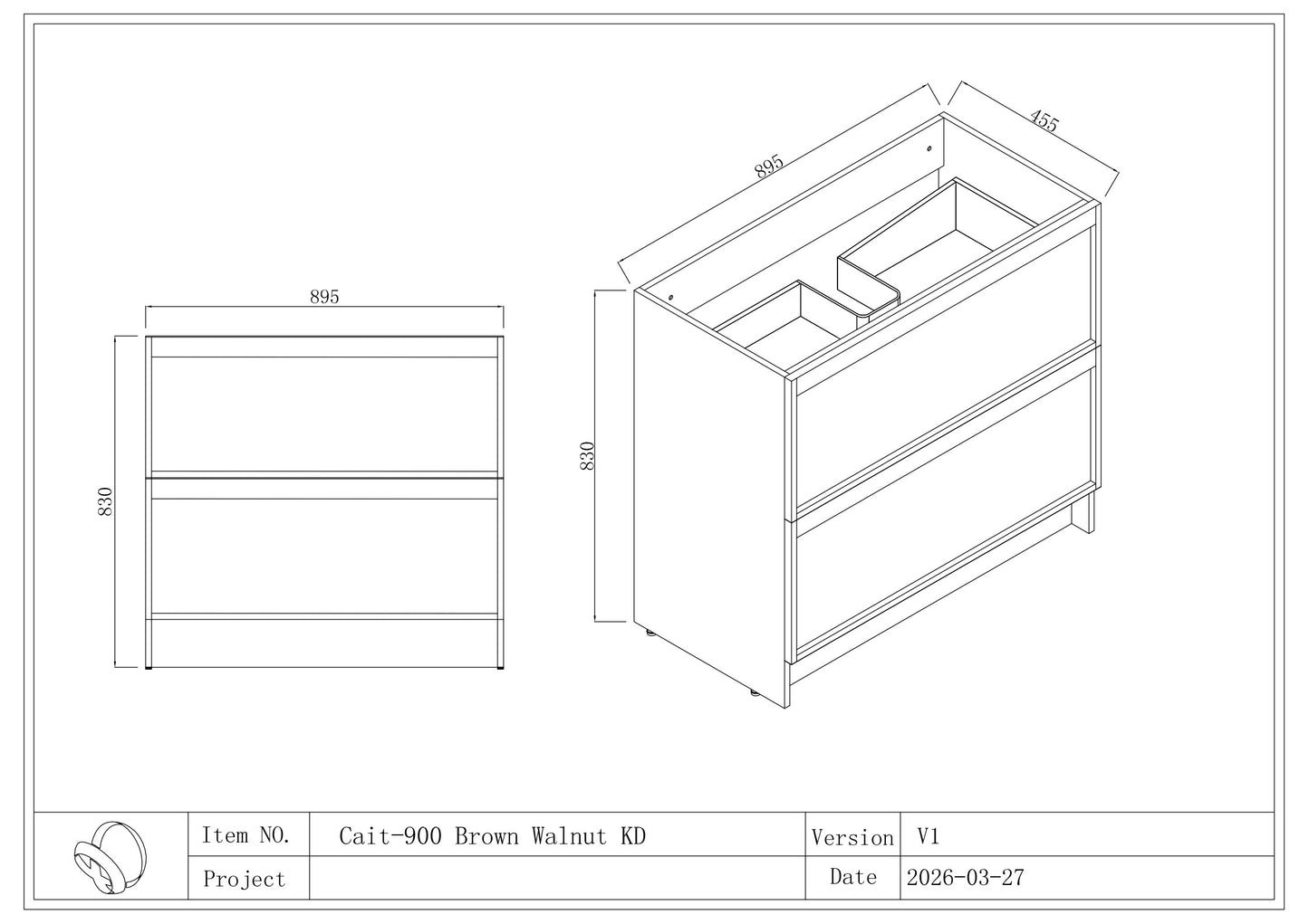 Cait FloorStanding Plywood VANITY 900MM