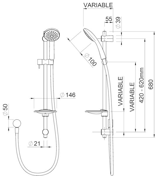 All Pressures Basin Mixer&Shower Mixer&Shower Slide (Combo Set)