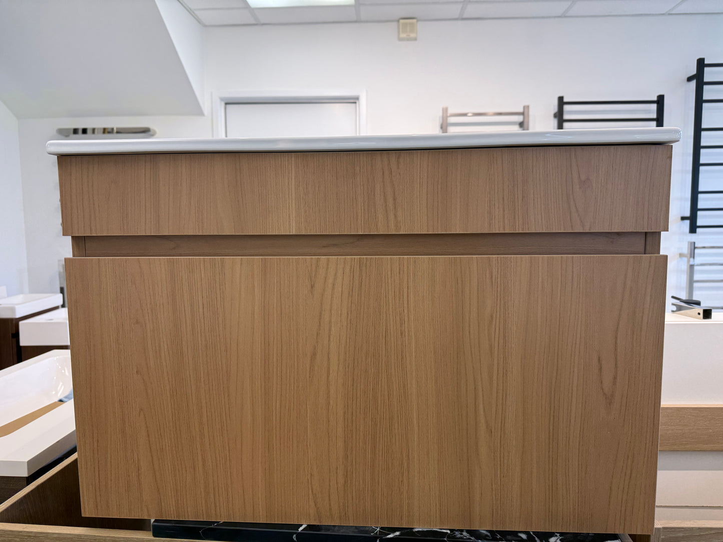 Clearance! Oak Color Vanity 750MM with Ceremic Basin