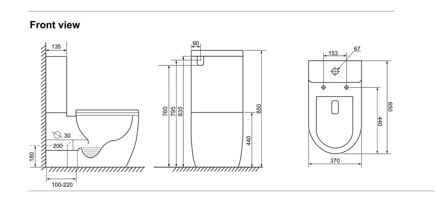 DN-CIAGA Ceramic White Toilet Suite-Back to wall Whirlpool Two Piece Toilets