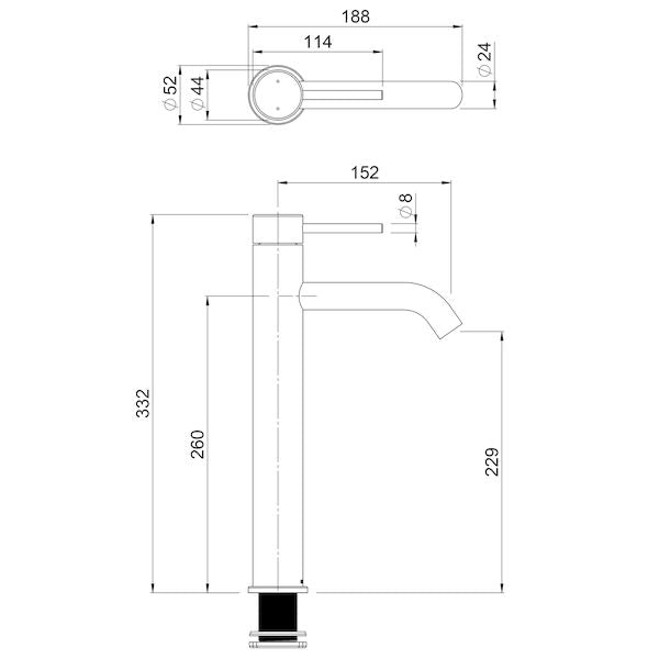 Methven Minimalist MK2 Hi Rise Basin Mixer - Lead Free