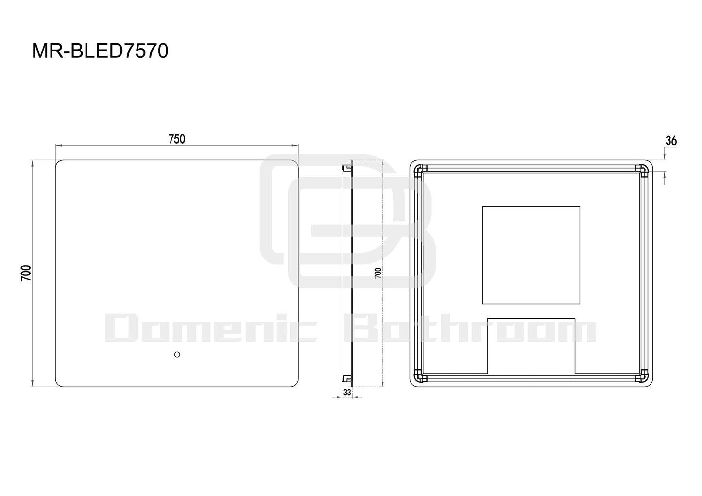 LED Mirror-BIANCA Rectangle 600/750/900/1200/1500mm