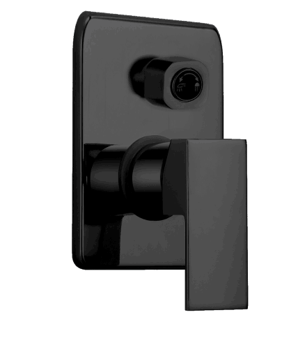 Domenic SM03 Square Shower/Bath Mixer with Diverter Chrome/Matte Black