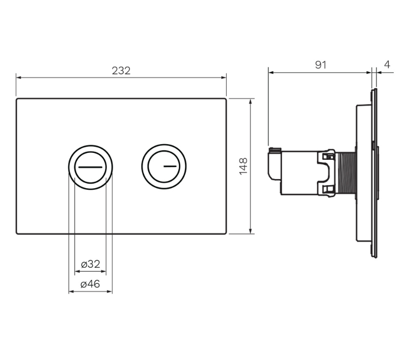 Parisi TWIN BUTTON PNEUMATIC PUSH PLATE