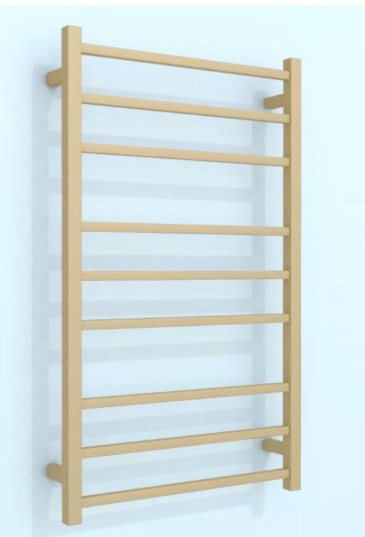 Heated Towel Rails 1000H*600W 9 Bars Square Chrome/Matte Black/Gun Metal/Brushed Nickel/Brushed Brass