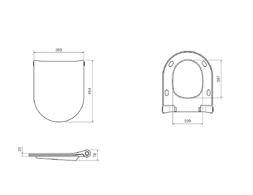 Parisi SWAY D2 SOFT CLOSE SEAT GLOSS WHITE