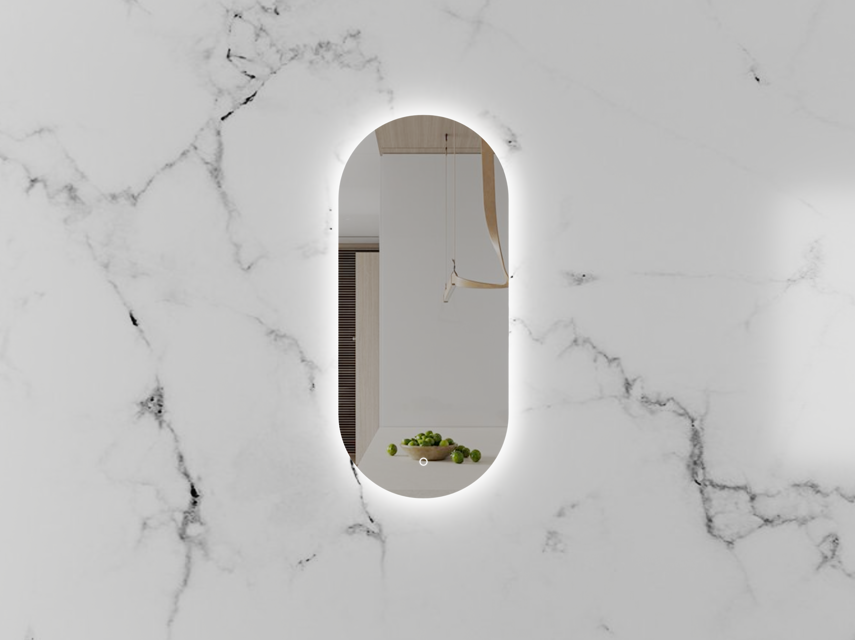 LED Mirror-BIANCA OVAL Backlit 450x900mm with Dimister Touch Switch