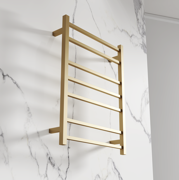 Heated Towel Rails 800H*600W 7Bars Chrome/Matte Black/Gun Metal/Brushed Nickel/Brushed Brass Square