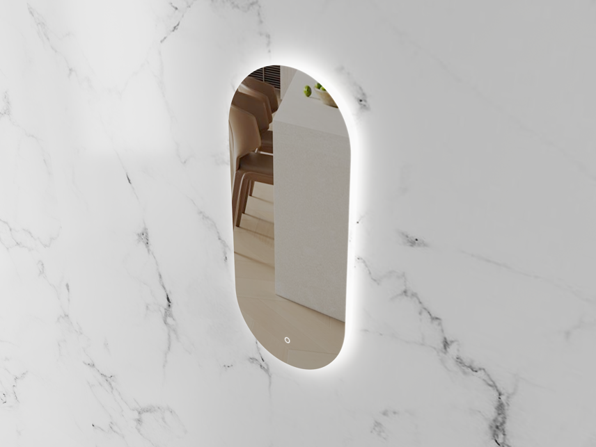 LED Mirror-BIANCA OVAL Backlit 450x900mm with Dimister Touch Switch