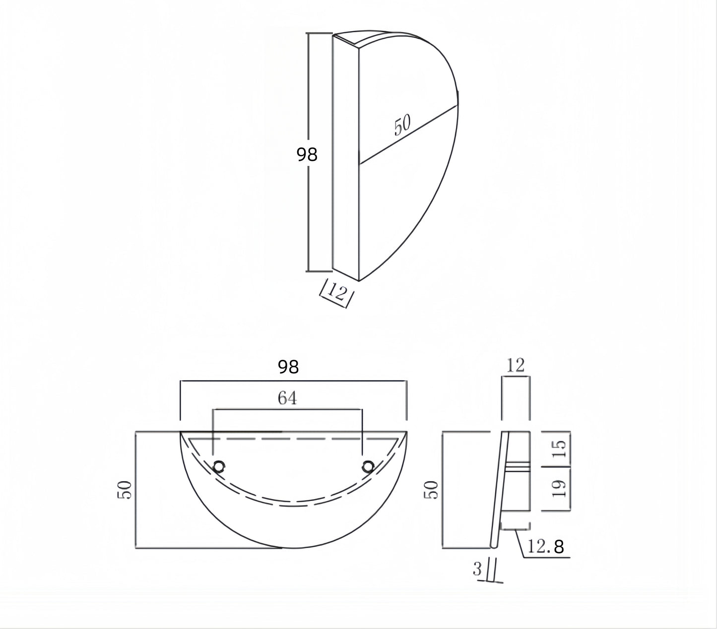 Cabinet Handle Half Moon Shape