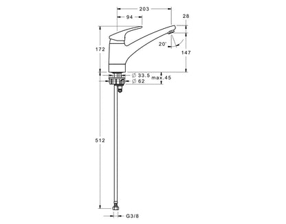 Hansa MIX PROTEC KITCHEN MIXER CHROME - CHROME