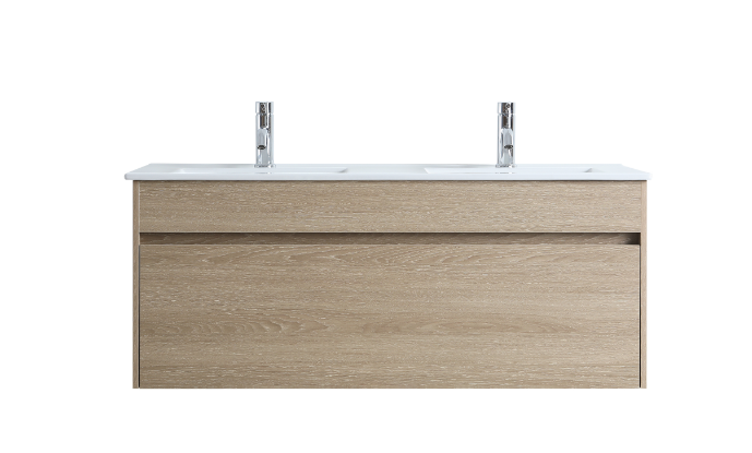 DNW Wall Hung Plywood VANITY Light Oak 1200MM DOUBLE BASIN