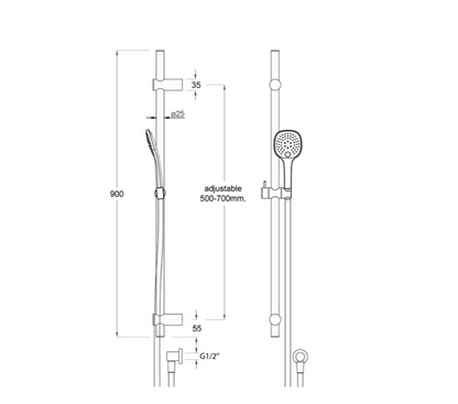 Integral Square Splash Elementi SPLASH PLUS SQUARE SLIDE SHOWER 3FCT 900MM – Domenic Bathroom