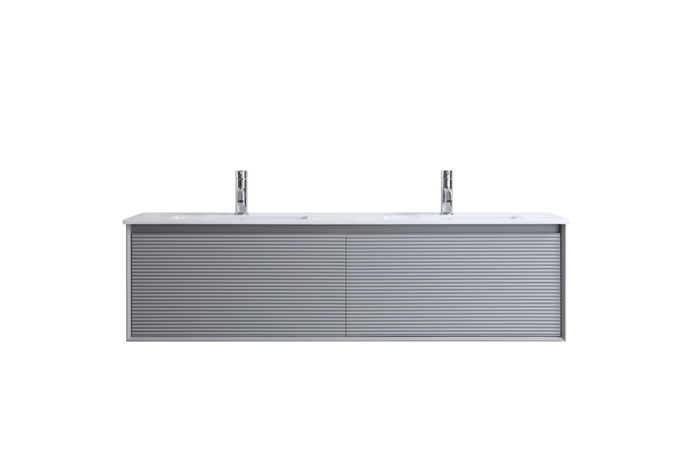 DNW WALL HUNG Plywood VANITY MATT GREY 1500MM DOUBLE BASIN