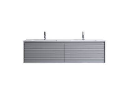 DNW WALL HUNG Plywood VANITY MATT GREY 1500MM DOUBLE BASIN