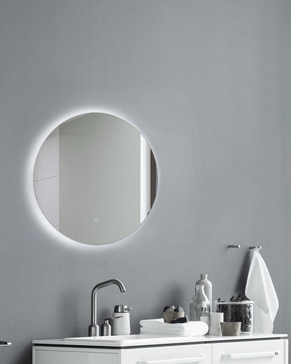 BIANCA 600/700/800/900mm Round LED Mirror with Demister Backlit Touch Switch 3 Colours Lighting Frameless