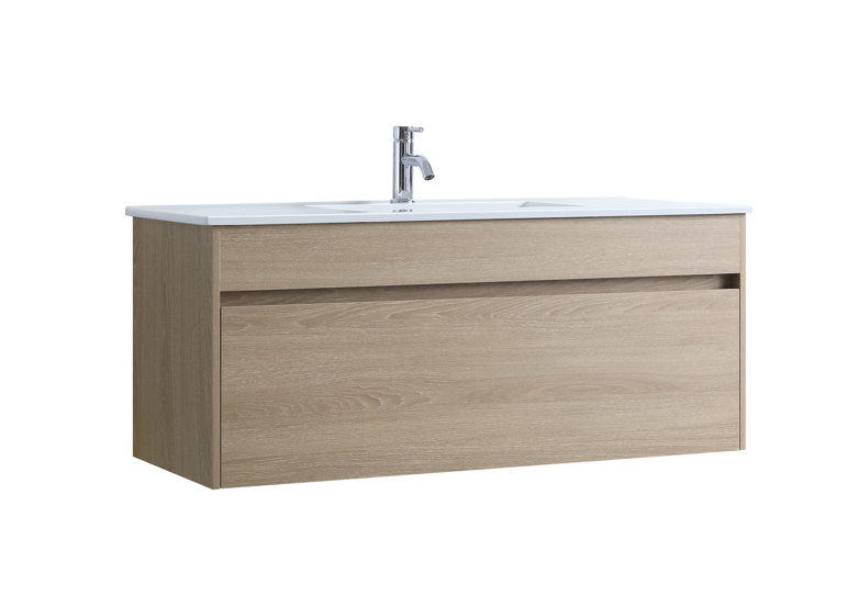 DNW Wall Hung Plywood VANITY Light Oak 1200MM SINGLE BASIN