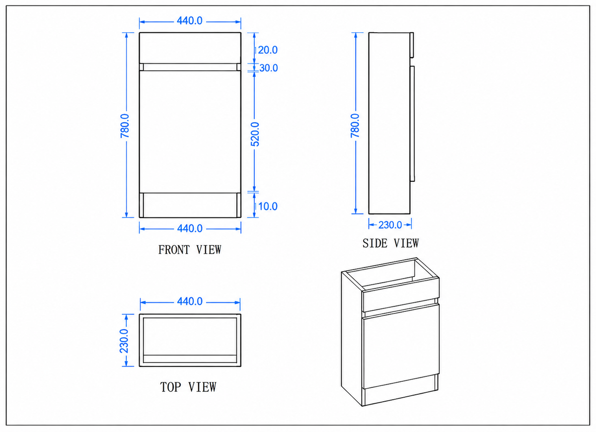 DNF Floorstanding Plywood VANITY Light Oak 450MM