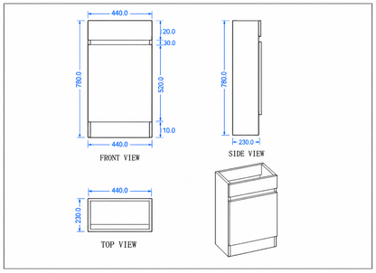DNF Floorstanding Plywood VANITY Light Oak 450MM