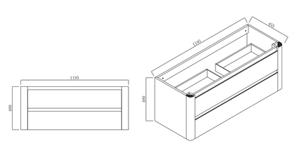 BROOKLYN Wall Hung Plywood VANITY 1200MM SINGLE BASIN