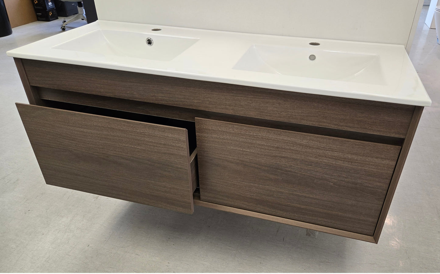 Hamilton Wall Hung Plywood Vanity Dark Oak 1200MM DOUBLE BASIN