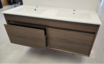 Hamilton Wall Hung Plywood Vanity Dark Oak 1200MM DOUBLE BASIN