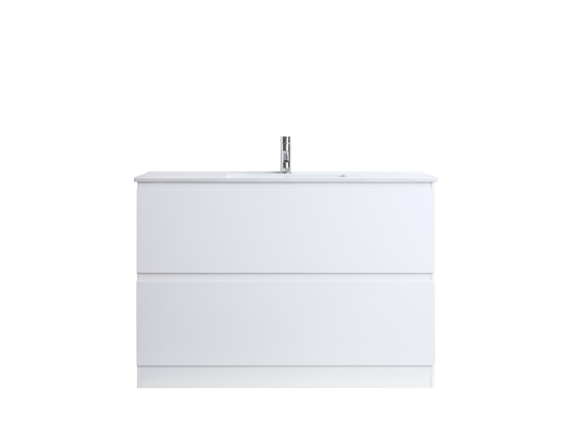 DNF FloorStanding Plywood DOUBLE DRAWERS VANITY GLOSSY WHITE PAINT FINISHED 1200MM SINGLE BASIN