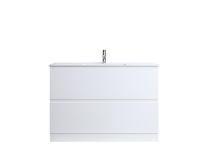 DNF FloorStanding Plywood DOUBLE DRAWERS VANITY GLOSSY WHITE PAINT FINISHED 1200MM SINGLE BASIN