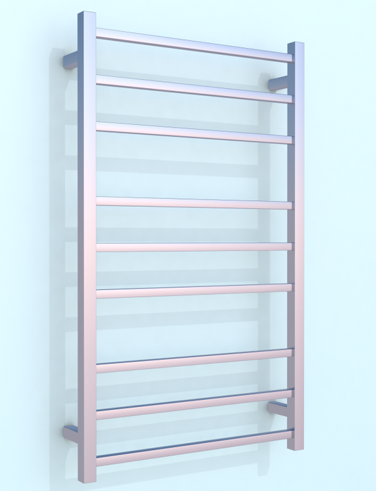 Heated Towel Rails 1000H*600W 9 Bars  Square Chrome/Matte Black/Gun Metal/Brushed Nickel/Brushed Brass