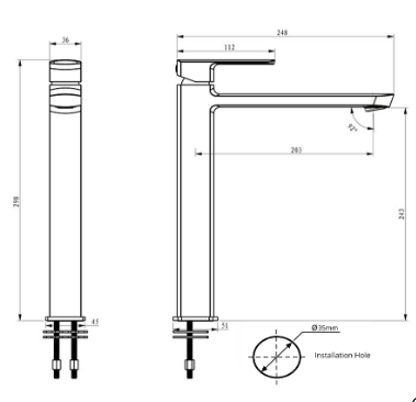 ELEMENTI ION EXTENDED HEIGHT BASIN MIXER