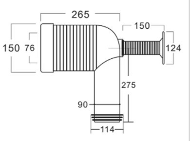 Big S-Trap/P-Trap Pan Connector for Toilet Suite