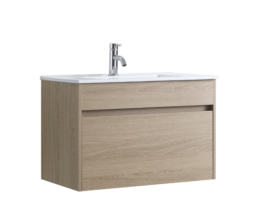 DNW Wall Hung Plywood VANITY Light Oak 750MM