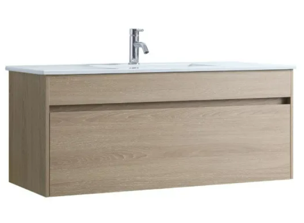 DNW 1200 LIGHT OAK Wall Hung Plywood VANITY WITH BASIN