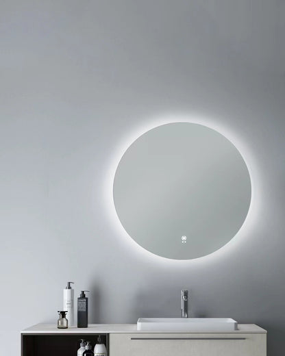 BIANCA Touch Free Sensor LED Mirror Round 600/700/800/900mm with Demister Backlit Touch Switch 3 Colours Lighting Frameless