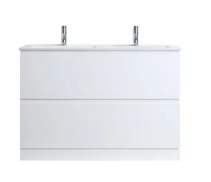 DNF 1200 GLOSSY WHITE Floor Standing Plywood VANITY WITH BASIN