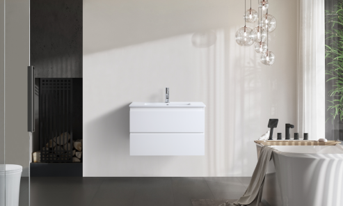 DNW 750 GLOSSY WHITE Wall Hung Plywood VANITY