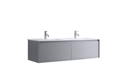 DNW WALL HUNG Plywood VANITY MATT GREY 1200MM DOUBLE BASIN