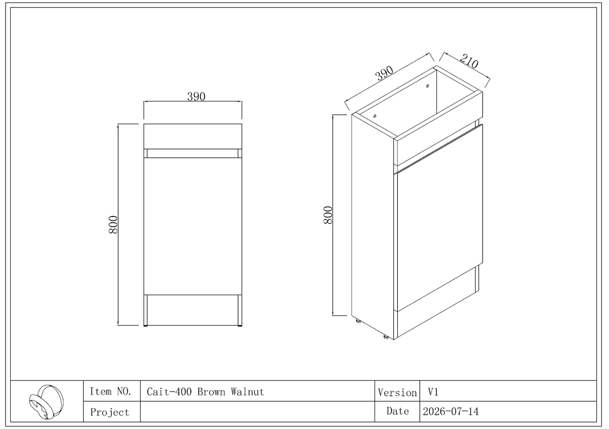 Cait FloorStanding Plywood VANITY 400MM
